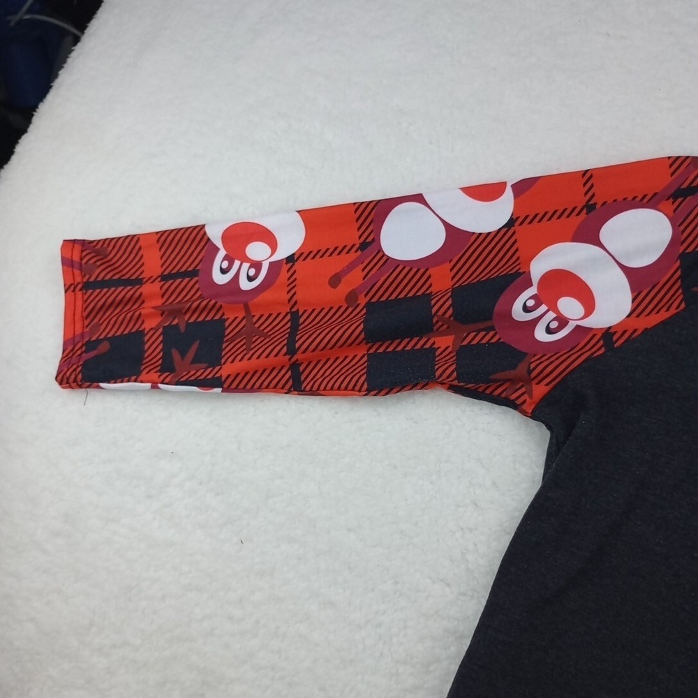 Roshop Women's Red and Balck Rain Deer /Deer Characters Half Sleeve Size Large - Picture 4 of 8